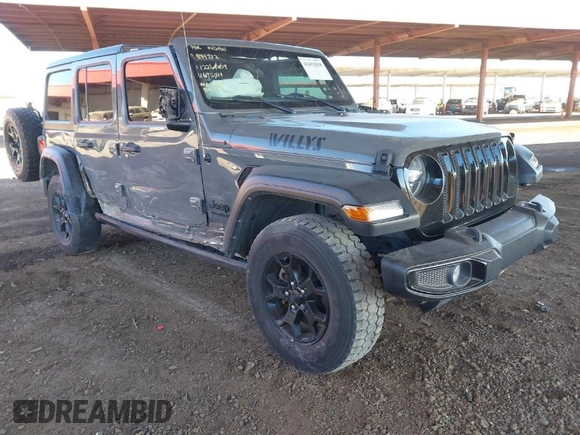 2021 Jeep Wrangler Unlimited Sport S with VIN 1C4HJXDG5MW695014, listed as a IAAI auction lot 41692838 with 66,247 mi miles and . Bid and sale history available at DreamBid. Image 1.