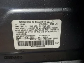 2017 Infiniti Q50 Premium with VIN JN1EV7AR6HM830034, listed as a Copart auction lot 50840515 with 80,067 mi miles and Non repairable. Bid and sale history available at DreamBid. Image 12.