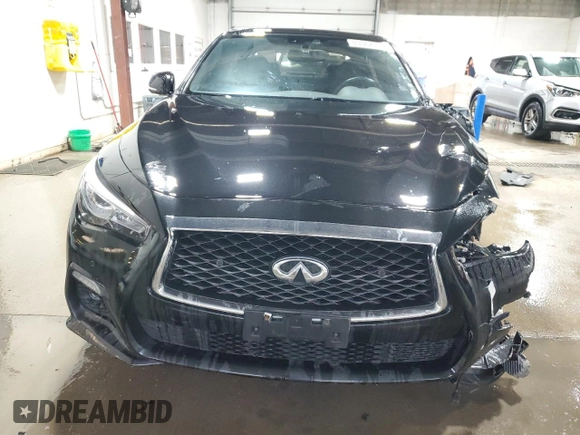 2018 Infiniti Q50 RED SPORT 400 with VIN JN1FV7ARXJM480935, listed as a Copart auction lot 49582535 with 64,431 mi miles and Salvage Title. Bid and sale history available at carsss.com. Image 5.