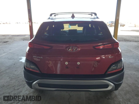 2022 Hyundai Kona Limited with VIN KM8K53A35NU801328, listed as a Copart auction lot 80378344 with 18,600 mi miles and Salvage Title. Bid and sale history available at carsss.com. Image 6.