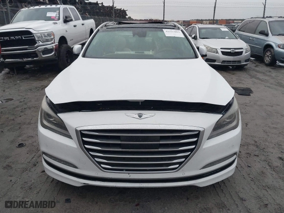 2015 Hyundai Genesis 5.0L with VIN KMHGN4JF0FU043700, listed as a IAAI auction lot 41527863 with 110,520 mi miles. Bid and sale history available at carsss.com. Image 13.