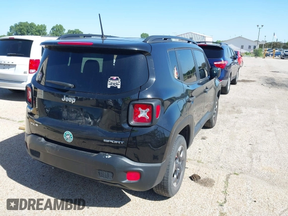 2017 Jeep Renegade Sport with VIN ZACCJBAB3HPF99343, listed as a IAAI auction lot 39594083 with 85,446 mi miles and . Bid and sale history available at carsss.com. Image 4.