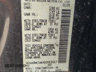 2010 Nissan Armada Titanium z VIN 5N1AA0NC5AN600307, wystawiony jako Copart lot #52793295 z przebiegiem 142 816 mil mil oraz Szkody całkowita. Historia ofert i sprzedaży dostępna na DreamBid. Obrazek 14.