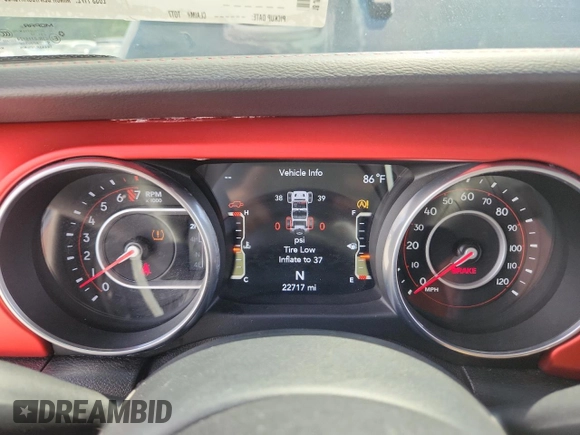 2018 Jeep Wrangler Unlimited Rubicon z VIN 1C4HJXFG8JW232955, wystawiony jako Copart lot #66491345 z przebiegiem 22 717 mil mil oraz Szkoda całkowita • Salvage title. Historia ofert i sprzedaży dostępna na DreamBid. Obrazek 9.