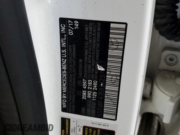 2018 Mercedes-Benz C 300 z VIN 55SWF4JB8JU237417, wystawiony jako Copart lot #57547745 z przebiegiem Nie podano mil oraz Szkoda całkowita • Salvage title. Historia ofert i sprzedaży dostępna na DreamBid. Obrazek 12.