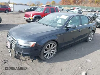 2013 Audi A4 Premium Plus with VIN WAUFFAFL2DN034768, listed as a IAAI auction lot 40727577 with 215,069 mi miles. Bid and sale history available at carsss.com. Image 2.