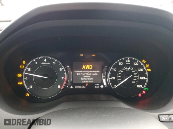 2021 Acura RDX Technology with VIN 5J8TC2H54ML001707, listed as a Copart auction lot 56026285 with 75,720 mi miles and Salvage title. Bid and sale history available at DreamBid. Image 9.