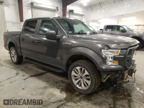 2017 Ford F-150 XL with VIN 1FTEW1EP3HKD59441, listed as a Copart auction lot 41741055 with 155,149 mi miles and Salvage Title. Bid and sale history available at carsss.com. Image 4.