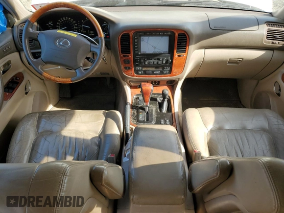 2002 Lexus LX 470 z VIN JTJHT00W123521886, wystawiony jako Copart lot #49223485 z przebiegiem 190 398 mil mil oraz Czysty tytuł • Clean title. Historia ofert i sprzedaży dostępna na DreamBid. Obrazek 8.