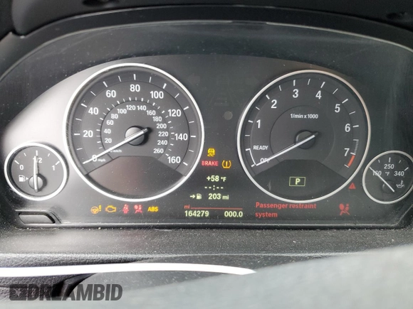 2014 BMW 3 Series 335i xDrive with VIN WBA3B9G57ENR91797, listed as a Copart auction lot 53724325 with 164,279 mi miles and Salvage Title. Bid and sale history available at DreamBid. Image 9.