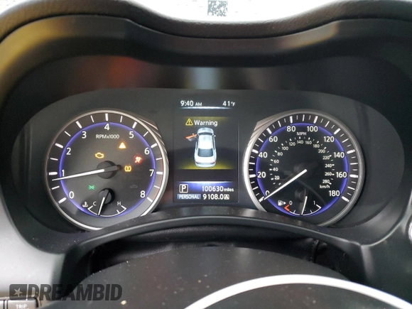 2017 Infiniti Q50 2.0t Premium with VIN JN1CV7ARXHM680324, listed as a Copart auction lot 49944555 with 100,630 mi miles and Salvage Title. Bid and sale history available at carsss.com. Image 9.