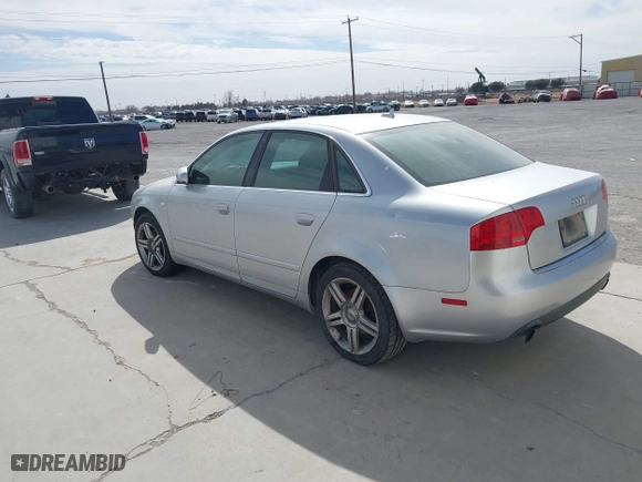2007 Audi A4 2.0T with VIN WAUAF78E07A206870, listed as a IAAI auction lot 41682107 with 187,008 mi miles. Bid and sale history available at carsss.com. Image 3.