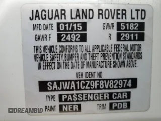 2015 Jaguar XJ with VIN SAJWA1CZ9F8V82974, listed as a Copart auction lot 59364344 with 64,012 mi miles and Salvage Title. Bid and sale history available at carsss.com. Image 13.