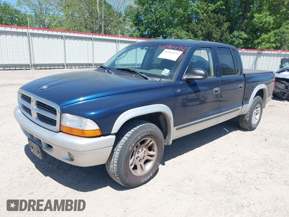 2003 Dodge Dakota SLT with VIN 1D7HL48N63S158682, listed as a IAAI auction lot 41964332 with 278,390 mi miles. Bid and sale history available at carsss.com. Image 2.