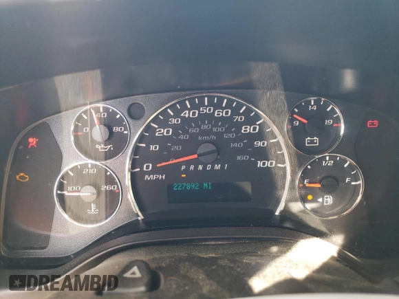2014 Chevrolet Express Cargo Van with VIN 1GCWGFCA4E1153575, listed as a Copart auction lot 48228214 with 227,892 mi miles and Salvage Title. Bid and sale history available at carsss.com. Image 9.