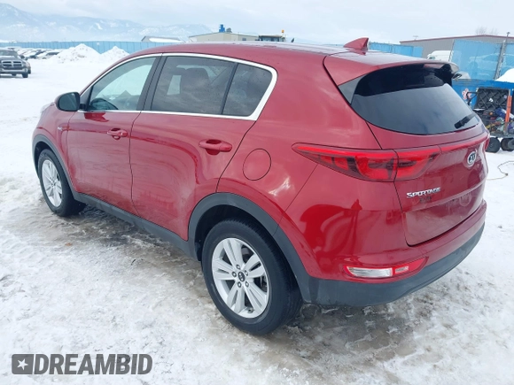 2018 Kia Sportage LX with VIN KNDPMCAC8J7324190, listed as a IAAI auction lot 41599162 with 41,573 mi miles. Bid and sale history available at carsss.com. Image 3.