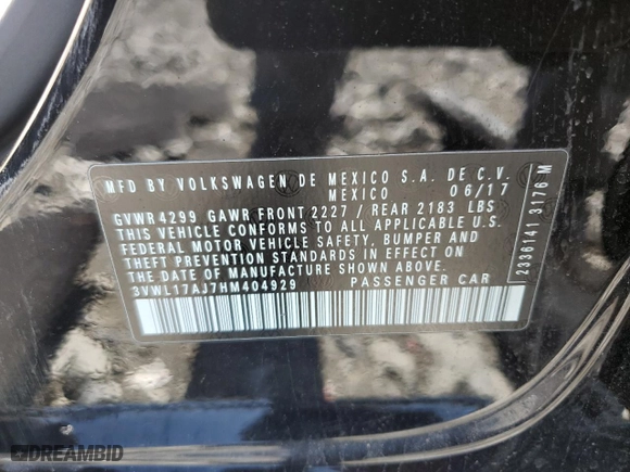 2017 Volkswagen Jetta 1.8T SEL with VIN 3VWL17AJ7HM404929, listed as a Copart auction lot 51444145 with 85,935 mi miles and Salvage Title. Bid and sale history available at carsss.com. Image 14.