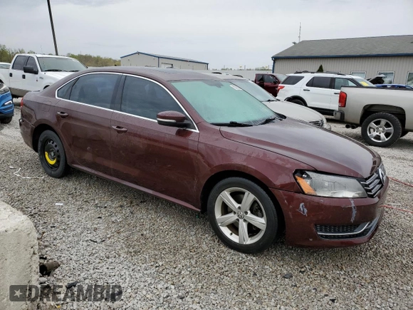 2013 Volkswagen Passat SE with VIN 1VWBP7A32DC087794, listed as a Copart auction lot 52509825 with 142,359 mi miles and Non repairable. Bid and sale history available at DreamBid. Image 4.