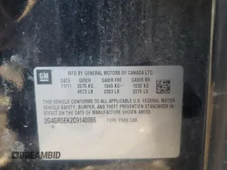 2012 Buick Regal with VIN 2G4GR5EK2C9140066, listed as a Copart auction lot 47742905 with 108,757 mi miles and Salvage Title. Bid and sale history available at carsss.com. Image 14.