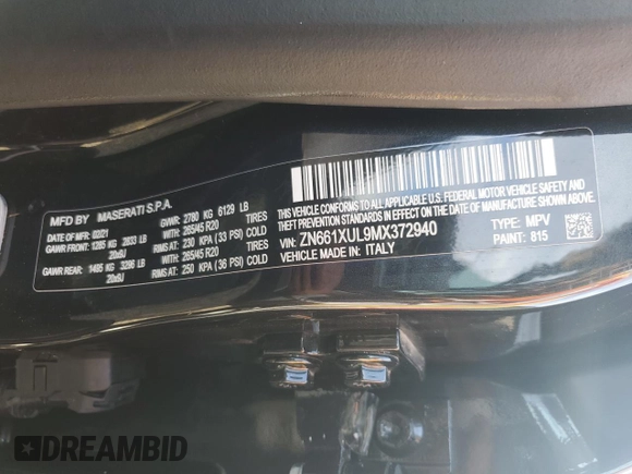2021 Maserati Levante GranLusso with VIN ZN661XUL9MX372940, listed as a Copart auction lot 74105444 with 0 mi miles and Salvage Title. Bid and sale history available at carsss.com. Image 14.