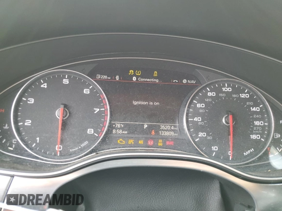 2012 Audi A7 Premium Plus with VIN WAUSGAFC1CN001528, listed as a Copart auction lot 59407645 with 133,809 mi miles and Clean title. Bid and sale history available at DreamBid. Image 9.
