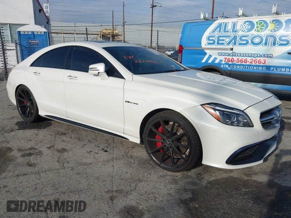 2015 Mercedes-Benz CLS-Class CLS 63 AMG S-Model with VIN WDDLJ7GB5FA134828, listed as a IAAI auction lot 41377844 with 79,219 mi miles. Bid and sale history available at carsss.com. Image 1.