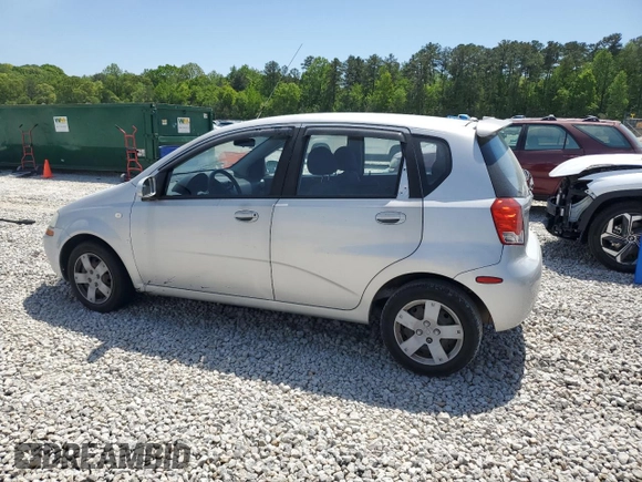 2007 Chevrolet Aveo LS with VIN KL1TD66617B758922, listed as a Copart auction lot 52804665 with 91,639 mi miles and Salvage title. Bid and sale history available at DreamBid. Image 2.