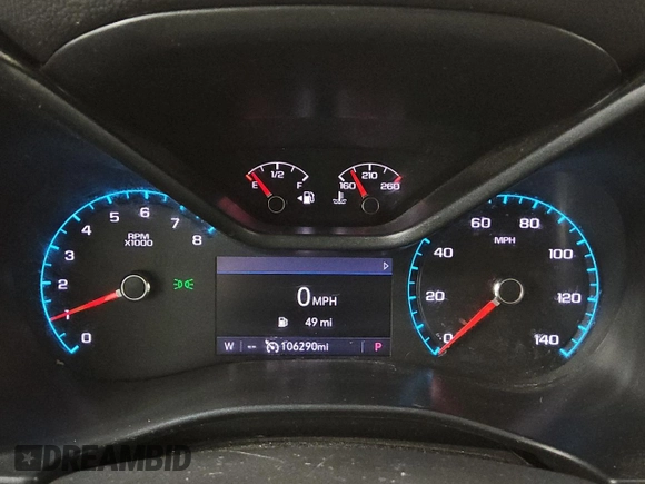 2020 Chevrolet Colorado 2WD LT with VIN 1GCHSCEA8L1182707, listed as a Copart auction lot 47822515 with 106,290 mi miles and Clean Title. Bid and sale history available at DreamBid. Image 9.