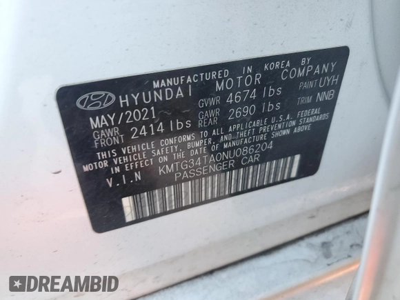 2022 Genesis G70 2.0T with VIN KMTG34TA0NU086204, listed as a Copart auction lot 46270175 with 61,331 mi miles and Salvage Title. Bid and sale history available at DreamBid. Image 12.