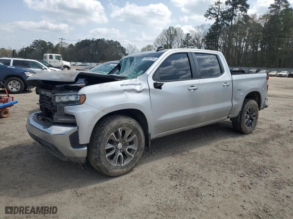 2019 Chevrolet Silverado 1500 LT with VIN 3GCPWCED1KG307718, listed as a Copart auction lot 48594755 with 0 mi miles and Salvage Title. Bid and sale history available at carsss.com. Image 1.