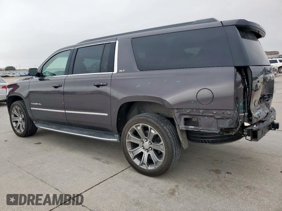 2015 GMC Yukon XL SLT with VIN 1GKS1HKC0FR718202, listed as a Copart auction lot 46185405 with 113,862 mi miles and Salvage Title. Bid and sale history available at carsss.com. Image 2.
