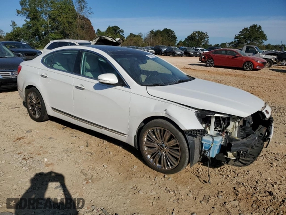 2015 Kia Cadenza Limited with VIN KNALN4D78F5172928, listed as a Copart auction lot 75952444 with 124,572 mi miles and Salvage Title. Bid and sale history available at carsss.com. Image 4.