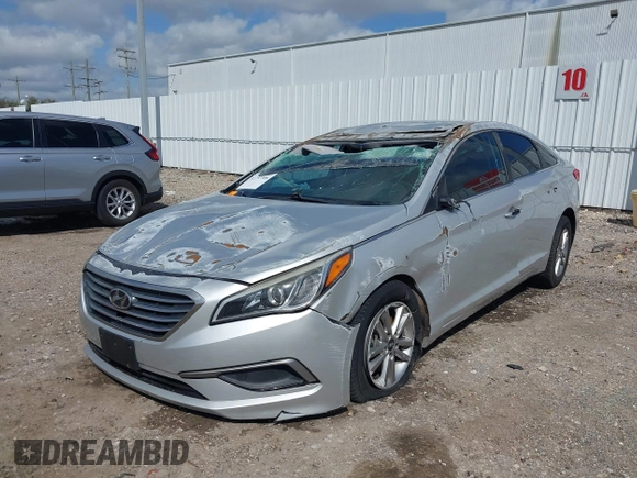 2016 Hyundai Sonata SE with VIN 5NPE24AF9GH373139, listed as a IAAI auction lot 41757308 with 103,699 mi miles and . Bid and sale history available at carsss.com. Image 2.