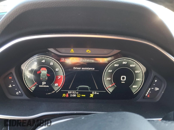2022 Audi Q3 S line Premium Plus with VIN WA1EECF38N1075972, listed as a Copart auction lot 42733755 with 59,152 mi miles and Non Repairable. Bid and sale history available at carsss.com. Image 9.