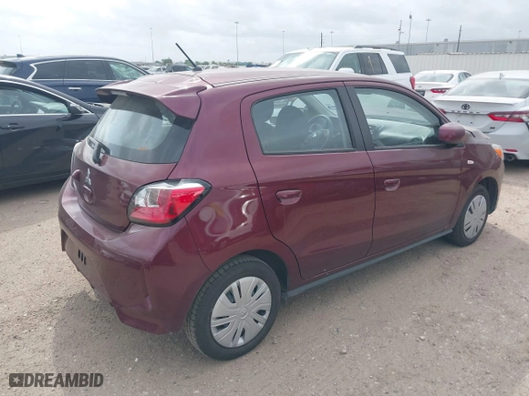 2024 Mitsubishi Mirage ES with VIN ML32AUHJ4RH026788, listed as a IAAI auction lot 41942174 with 3,572 mi miles. Bid and sale history available at carsss.com. Image 4.