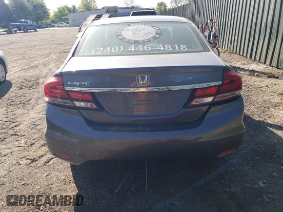 2014 Honda Civic EX-L with VIN 19XFB2F90EE220162, listed as a Copart auction lot 54591795 with 199,340 mi miles and Salvage Title. Bid and sale history available at DreamBid. Image 6.