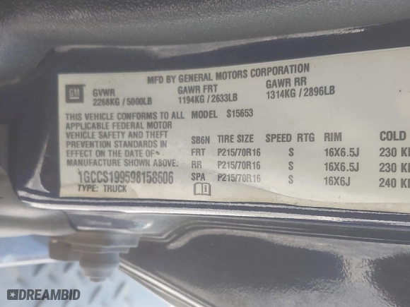 2009 Chevrolet Colorado Work Truck with VIN 1GCCS199598158606, listed as a IAAI auction lot 42018082 with 173,184 mi miles. Bid and sale history available at carsss.com. Image 9.