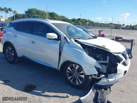2015 Nissan Murano SL with VIN 5N1AZ2MG6FN275148, listed as a IAAI auction lot 41593777 with 119,132 mi miles. Bid and sale history available at carsss.com. Image 1.