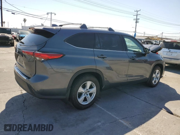 2020 Toyota Highlander L with VIN 5TDCZRAH5LS019723, listed as a Copart auction lot 54934455 with 61,133 mi miles and Salvage title. Bid and sale history available at DreamBid. Image 3.