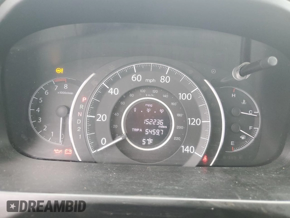 2012 Honda CR-V LX with VIN 2HKRM4H37CH622247, listed as a Copart auction lot 60169025 with 152,236 mi miles and Clean title. Bid and sale history available at DreamBid. Image 9.