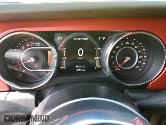 2022 Jeep Wrangler Unlimited Rubicon with VIN 1C4HJXFG3NW214174, listed as a Copart auction lot 74136484 with 5,292 mi miles and Salvage title. Bid and sale history available at DreamBid. Image 9.