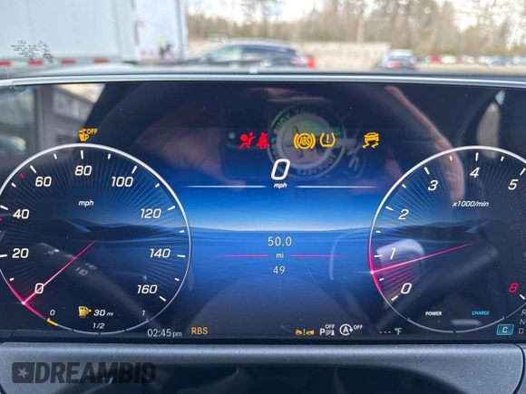 2025 Mercedes-Benz E 350 with VIN W1KLF4HB9SA111397, listed as a IAAI auction lot 41761722 with 50 mi miles and . Bid and sale history available at DreamBid. Image 7.