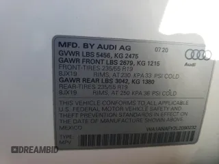 2020 Audi Q5 Premium z VIN WA1ANAFY2L2090232, wystawiony jako Copart lot #54511975 z przebiegiem 47 532 mil mil oraz Szkoda całkowita • Salvage title. Historia ofert i sprzedaży dostępna na DreamBid. Obrazek 13.