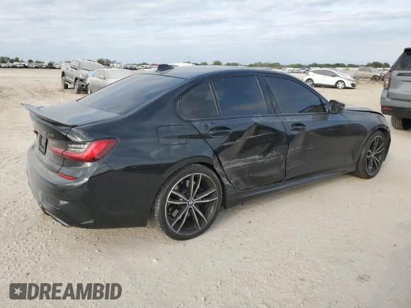2020 BMW 3 Series M340i with VIN 3MW5U7J08L8B27832, listed as a Copart auction lot 76734584 with 0 mi miles and Salvage Title. Bid and sale history available at carsss.com. Image 3.