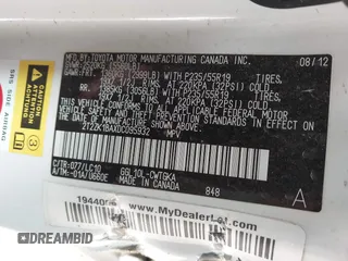 2013 Lexus RX 350 with VIN 2T2ZK1BAXDC095932, listed as a IAAI auction lot 41708217 with Not Provided miles and . Bid and sale history available at DreamBid. Image 9.