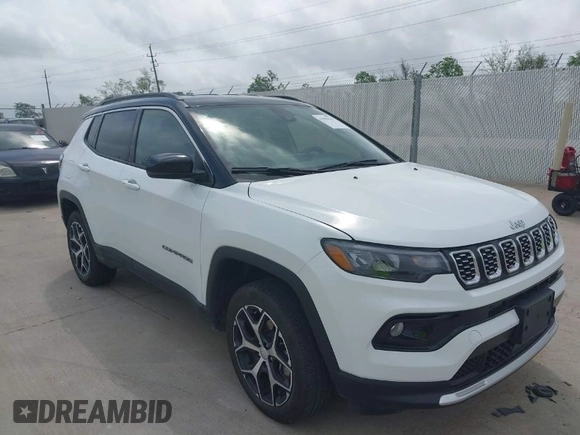 2024 Jeep Compass Limited with VIN 3C4NJDCN5RT145262, listed as a IAAI auction lot 41954147 with 10,933 mi miles and . Bid and sale history available at carsss.com. Image 1.