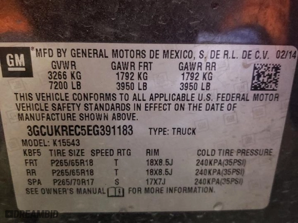 2014 Chevrolet Silverado 1500 LT with VIN 3GCUKREC5EG391183, listed as a Copart auction lot 54450325 with 149,149 mi miles and Clean Title. Bid and sale history available at carsss.com. Image 12.