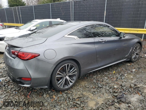 2021 Infiniti Q60 Luxe with VIN JN1EV7KL6MM470350, listed as a Copart auction lot 84838574 with 27,374 mi miles and Salvage title. Bid and sale history available at DreamBid. Image 3.