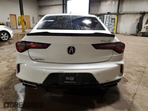 2021 Acura TLX w/A-Spec Package with VIN 19UUB5F5XMA015666, listed as a Copart auction lot 47627495 with 0 mi miles and Salvage Title. Bid and sale history available at carsss.com. Image 6.