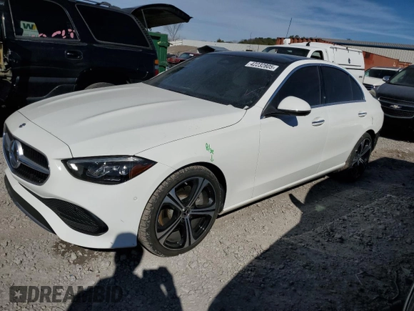 2023 Mercedes-Benz C 300 with VIN W1KAF4GB4PR094669, listed as a Copart auction lot 42232805 with 9,643 mi miles and Salvage Title. Bid and sale history available at carsss.com. Image 1.